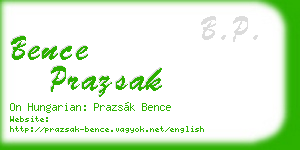 bence prazsak business card