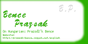 bence prazsak business card
